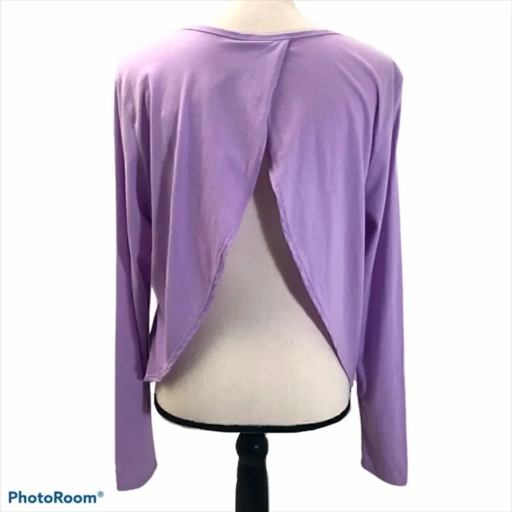 Fabletics Purple Top with Crossover Open Back - Picture 3 of 6